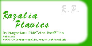 rozalia plavics business card